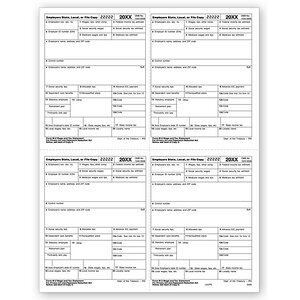 4-Up Laser W-2 Tax Forms - P Style