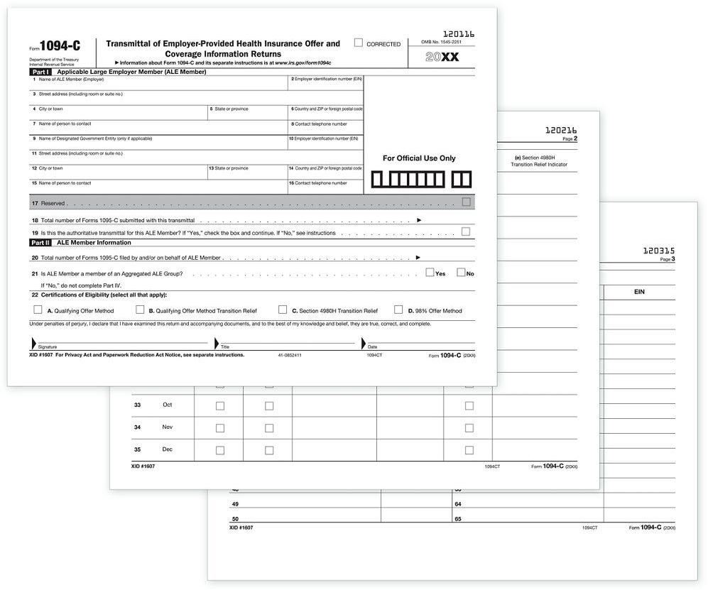 Laser 1094C Transmittal Employer Provided Health Ins