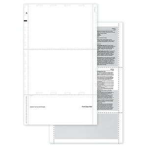 Pressure Seal Blank ACA Form 1095 w/Backer