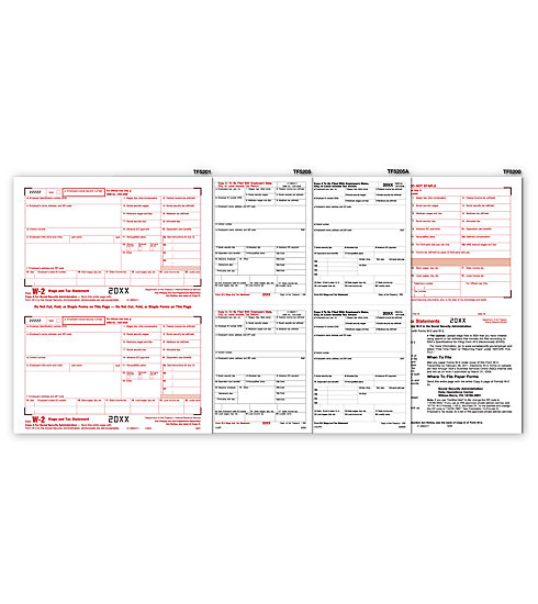 2-Up Laser W-2 Tax Forms Kit 