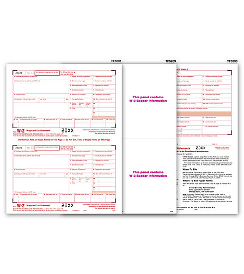 Laser W-2 Tax Forms - Traditional