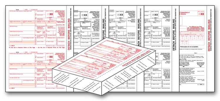 TF5646, Laser 1099-R Tax Form Kits, 6-part - 50/Pkg