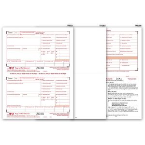 Blank Laser W-2 Tax Forms, 2-Up