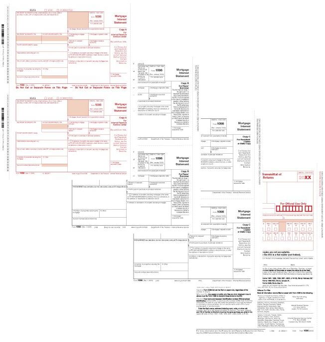 Laser 1098 Tax Forms Kit 3-Up