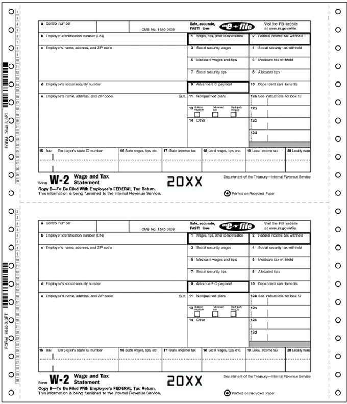 Continuous W-2 Tax Forms - Magnetic Media