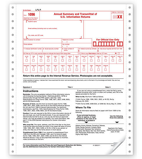 Continuous 1096 Summary and Transmittal