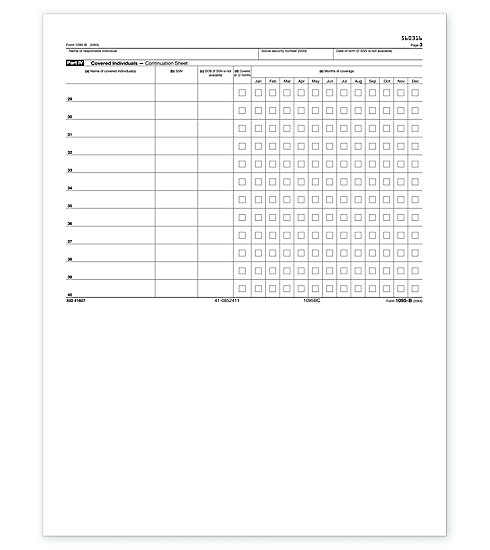 Laser 1095B ACA Continuation Sheet