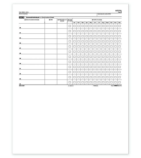 Laser 1095C ACA Continuation Sheet