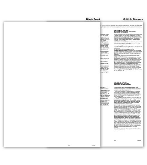 Blank Bulk 1099 Tax Forms - Multiple Backers, Federal Copy A