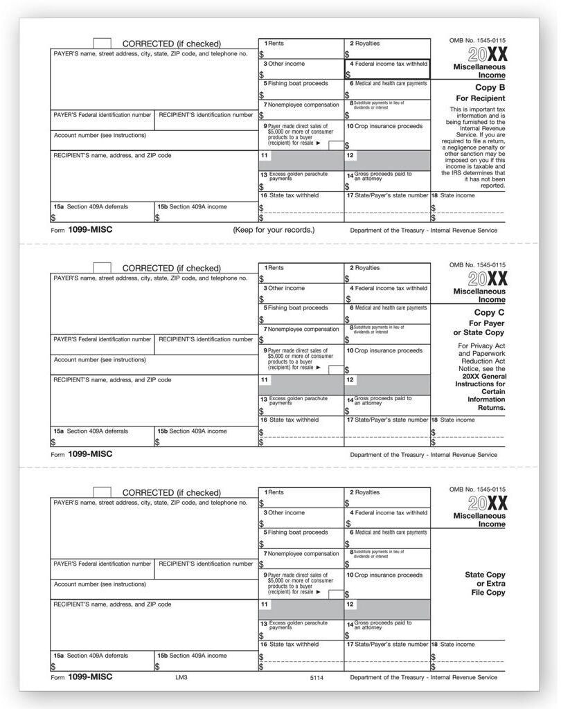 Laser Bulk 1099-MISC Tax Forms, Copy B