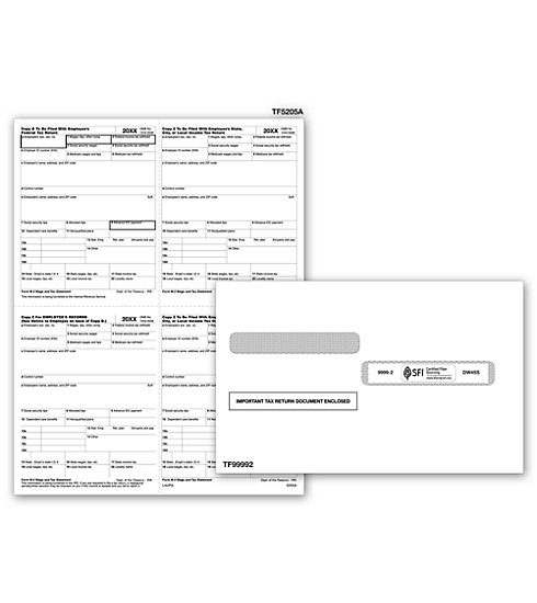 Laser W-2 Tax Forms - P Format, 4-Up