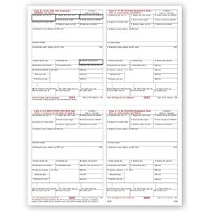 Laser Bulk W-2 Tax Forms - 4-Up