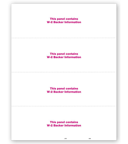 Blank Laser Bulk W-2 Tax Forms - Horizontal Format, 4-Up