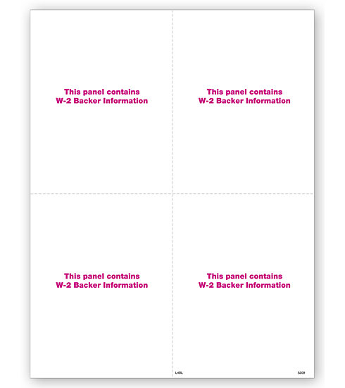 Blank Laser Bulk W-2 Tax Forms - Vertical Format, 4-Up