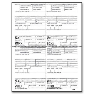 4-Up Bulk Laser W-2 Tax Forms - Employee Copy