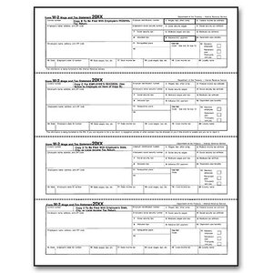 4-Up Bulk Laser W-2 Tax Forms - Horizontal Format