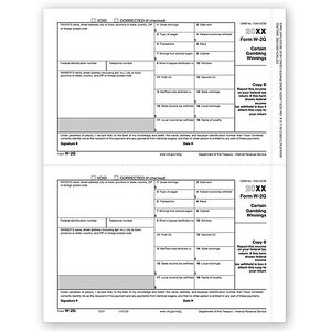 Laser W-2G Form - Copy B