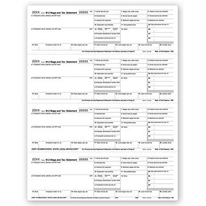 Bulk 4-Up Laser W-2 Tax Forms - Horizontal