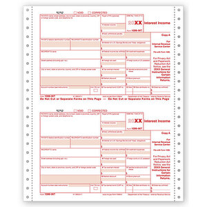 Continuous 1099-INT - Interest Income Copy B, 4-Part