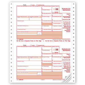 Continuous 1099-DIV Dividend Income - Magnetic Media, 4-Part