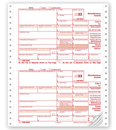 Continuous 1099-MISC Tax Form