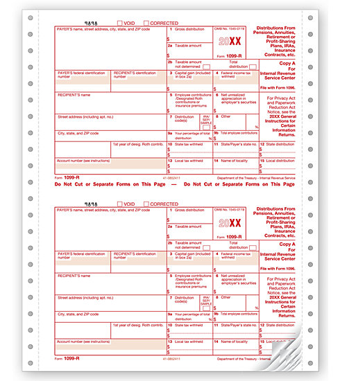 Continuous 1099-R, 4-Part