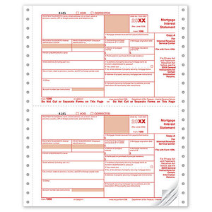 Continuous 1098 Form - Federal Copy A, 3-Part