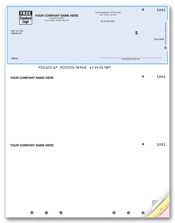 Laser Multi-Purpose Check, Unlined, Hole-Punched