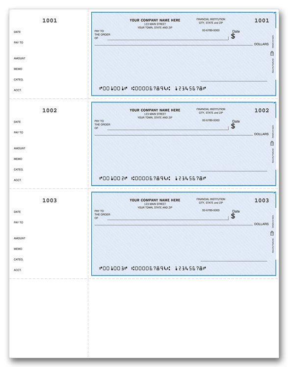 Business Checks - Wallet Size