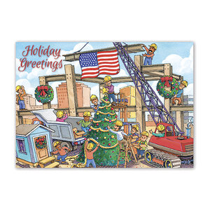 Holiday Contractor Card- Christmas Crane