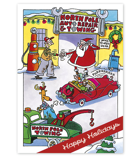 Automotive Holiday Card- North Pole Repair