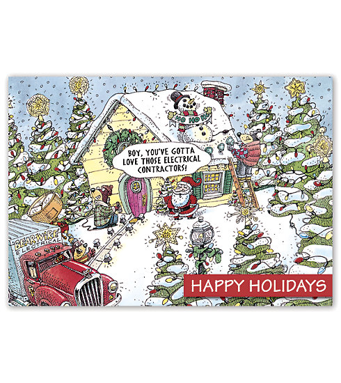 Contractor Holiday Card- Electric Wishes