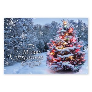 Single Lit Christmas Tree Postcards