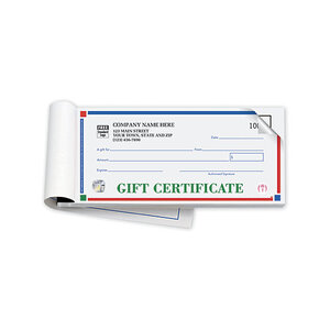 Gift Certificate Books- Primary Colors- High Security