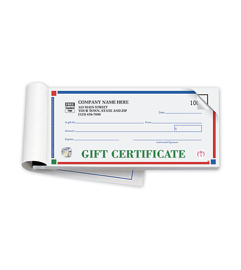 Gift Certificate Books- Primary Colors- High Security