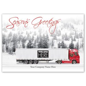 On the Road Truck Driver Holiday Logo Cards