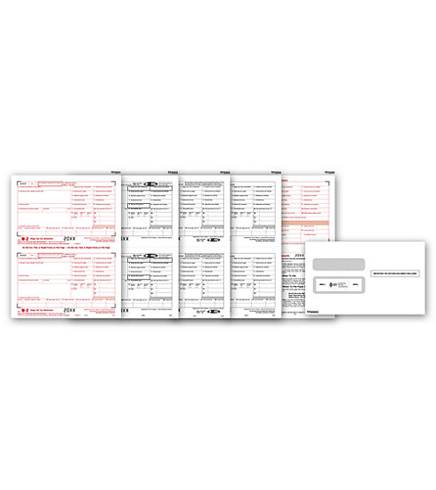 Laser W-2 Tax Forms & Envelopes, 8-Part