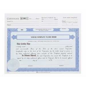 Share Certificates - Top Stub 