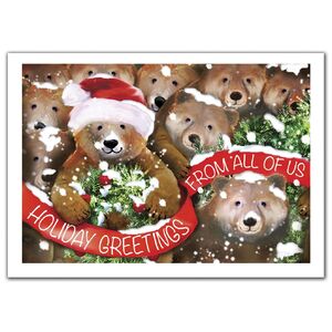 Customized holiday greeting cards with cute bears