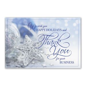 Silver Snowflake ornament holiday postcards that are custom printed