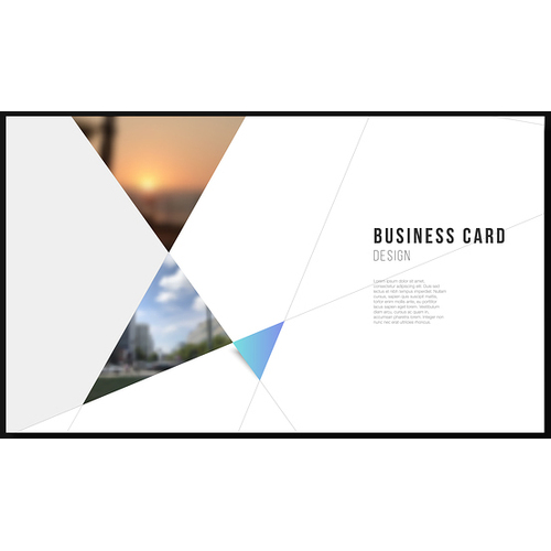 Full color business card design on white glossy paper