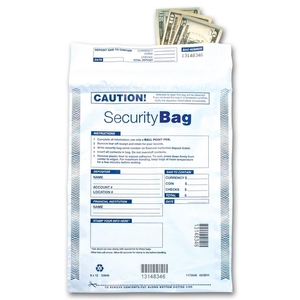 Bank deposit cash bags, transparent