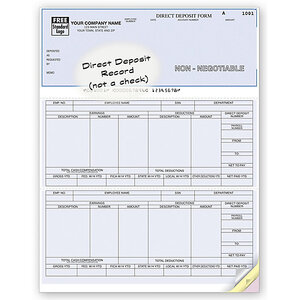 Custom printed deposit slips that are software-compatible