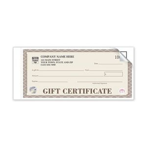 Gift certificates with foil hologram for added security