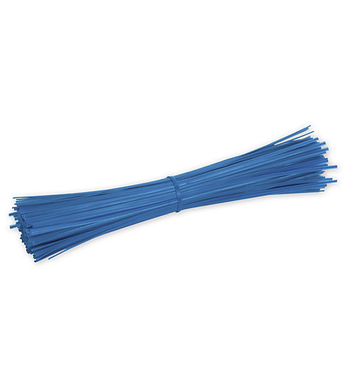 Blue twist ties for business tags