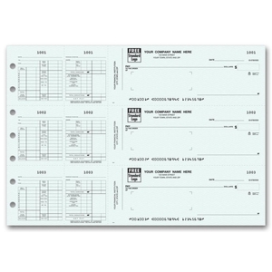 Business checks with 3 per page to go in check binder