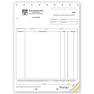 Custom printed quote forms to order online