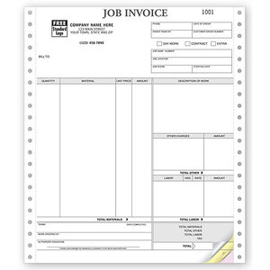 Custom printed computer forms for dot matrix printers