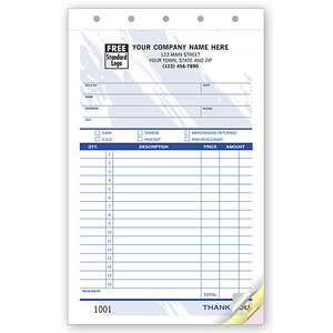 Custom printed business sales receipts