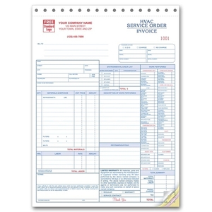 Custom printed contractor business forms